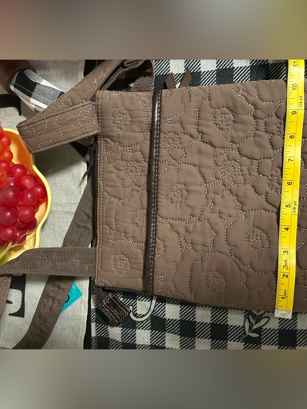 thirty-one Quilted Floral Adjustable Crossbody Bag - Brown NWOT - Picture 11 of 15